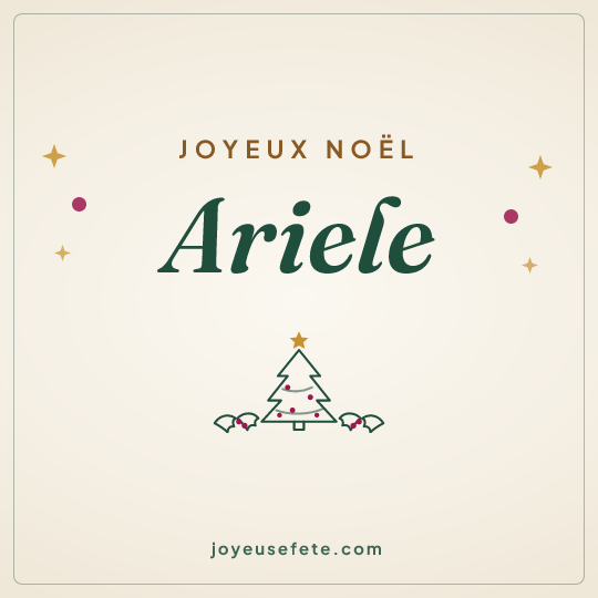 Image carrée « Joyeux Noël Ariele » pour WhatsApp
