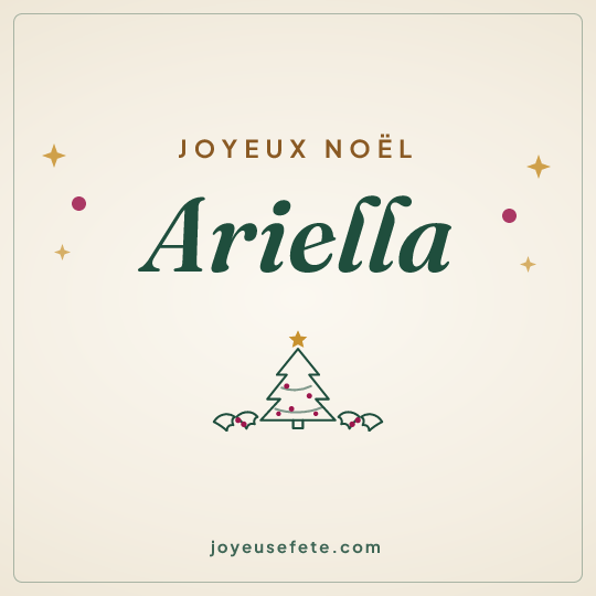Image carrée « Joyeux Noël Ariella » pour WhatsApp