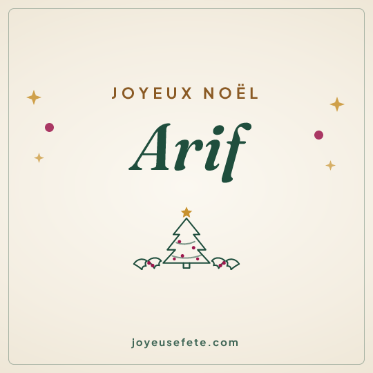 Image carrée « Joyeux Noël Arif » pour WhatsApp