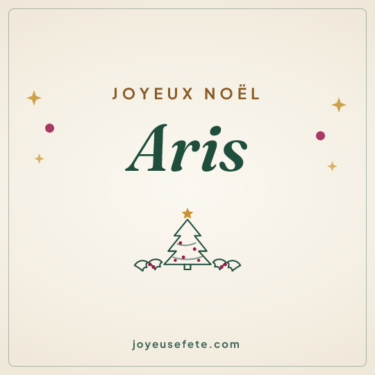 Image carrée « Joyeux Noël Aris » pour WhatsApp