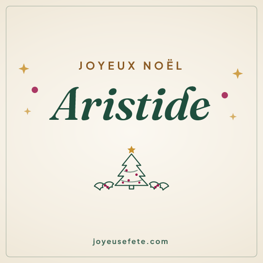 Image carrée « Joyeux Noël Aristide » pour WhatsApp