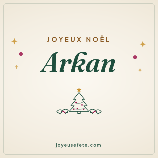 Image carrée « Joyeux Noël Arkan » pour WhatsApp