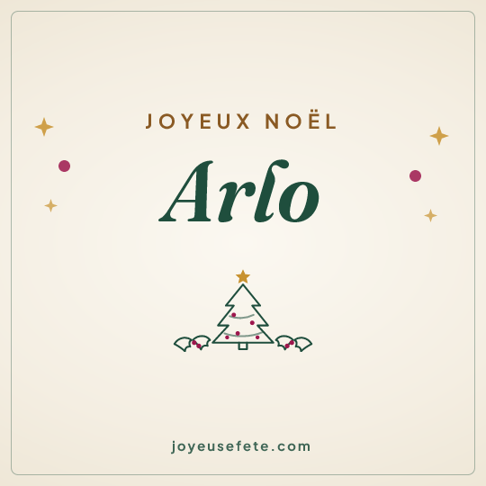 Image carrée « Joyeux Noël Arlo » pour WhatsApp