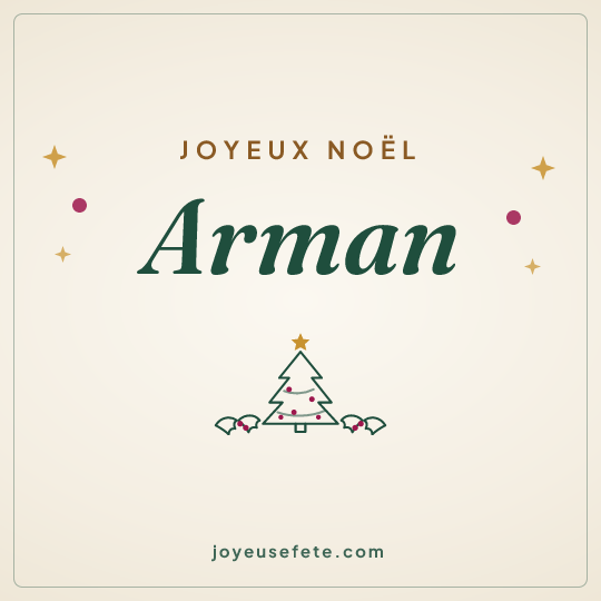 Image carrée « Joyeux Noël Arman » pour WhatsApp