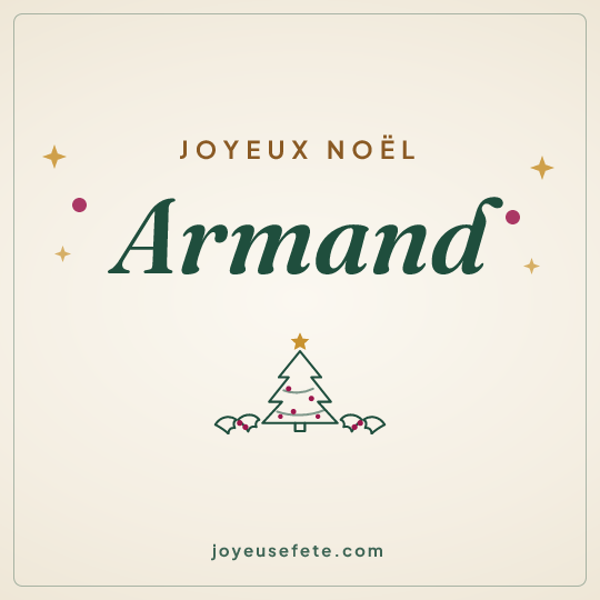 Image carrée « Joyeux Noël Armand » pour WhatsApp