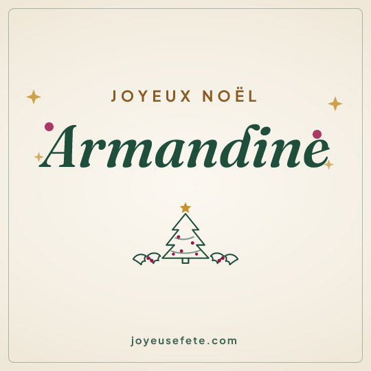 Image carrée « Joyeux Noël Armandine » pour WhatsApp