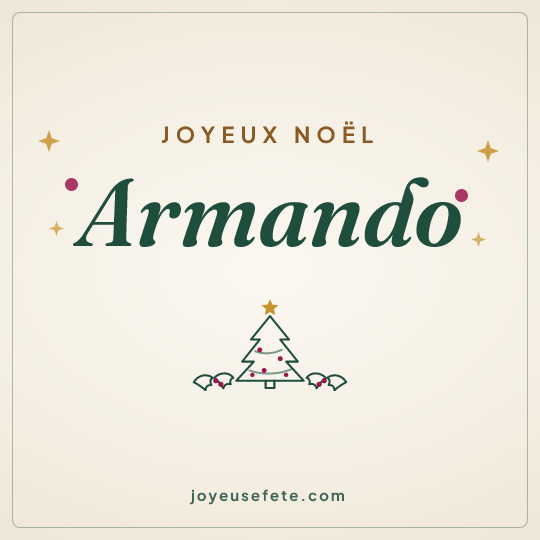 Image carrée « Joyeux Noël Armando » pour WhatsApp