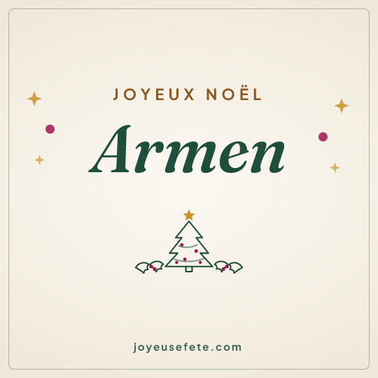 Image carrée « Joyeux Noël Armen » pour WhatsApp