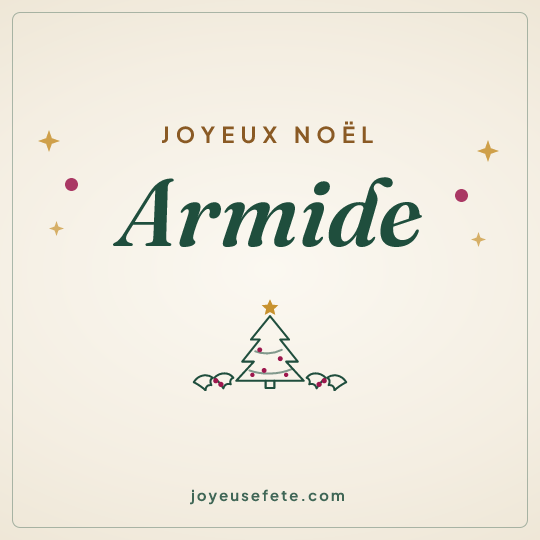 Image carrée « Joyeux Noël Armide » pour WhatsApp
