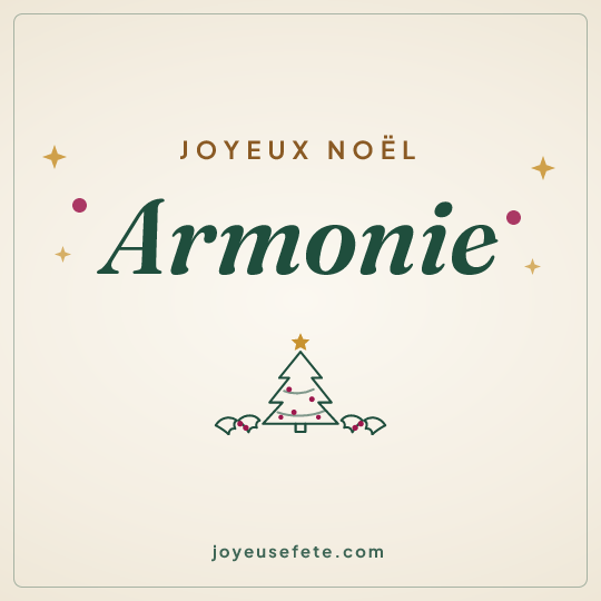 Image carrée « Joyeux Noël Armonie » pour WhatsApp