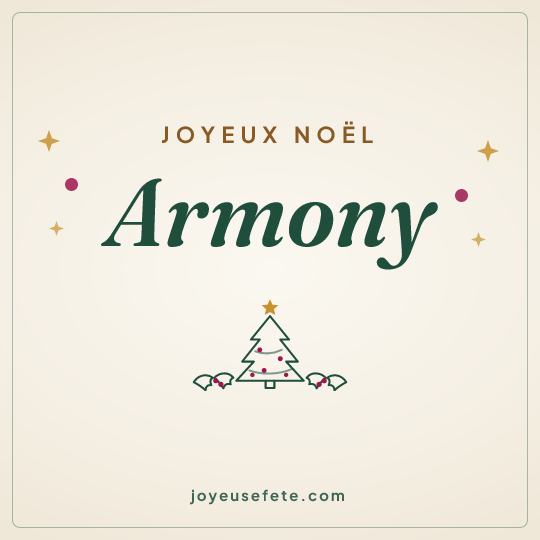 Image carrée « Joyeux Noël Armony » pour WhatsApp
