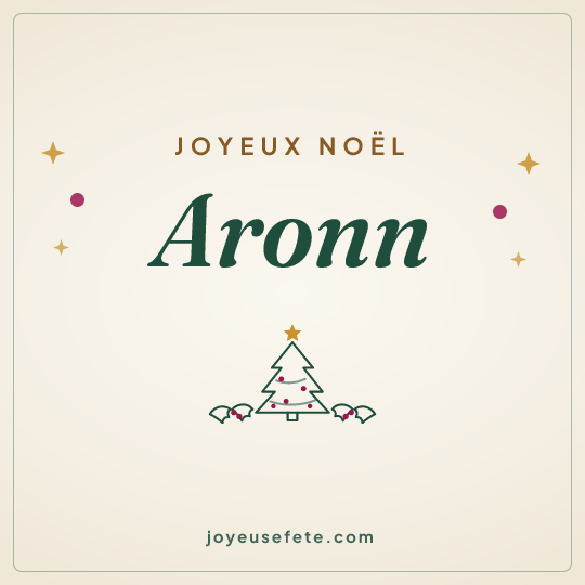 Image carrée « Joyeux Noël Aronn » pour WhatsApp