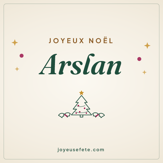 Image carrée « Joyeux Noël Arslan » pour WhatsApp