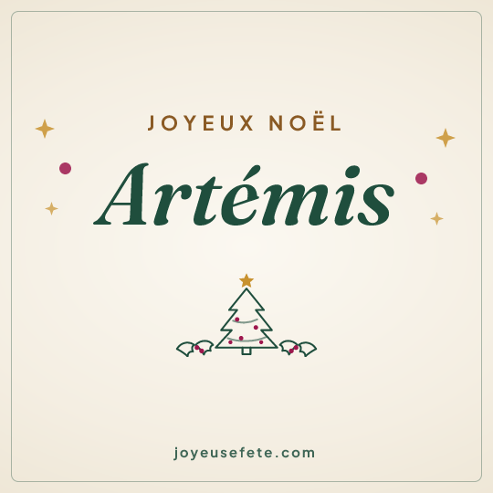 Image carrée « Joyeux Noël Artémis » pour WhatsApp