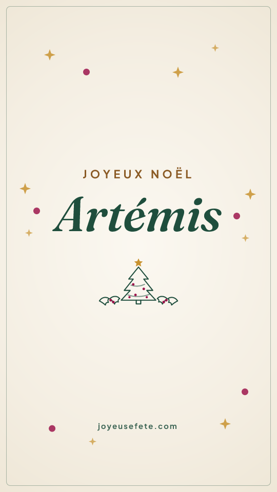 Image « Joyeux Noël Artémis » au format story