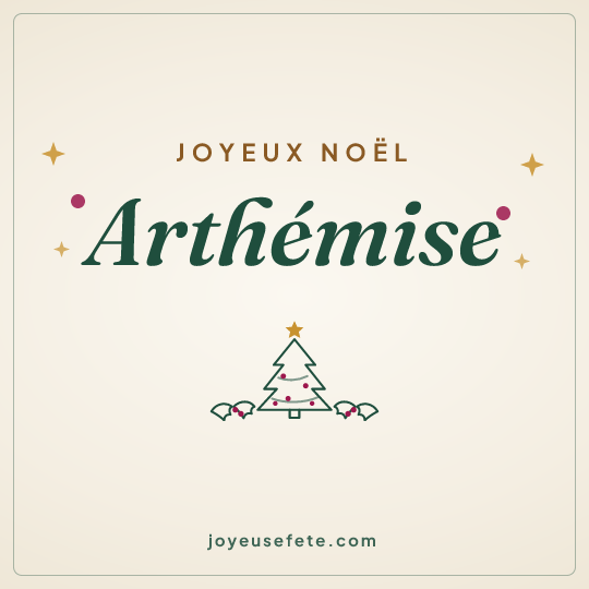 Image carrée « Joyeux Noël Arthémise » pour WhatsApp