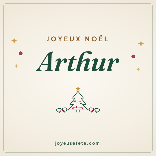 Image carrée « Joyeux Noël Arthur » pour WhatsApp