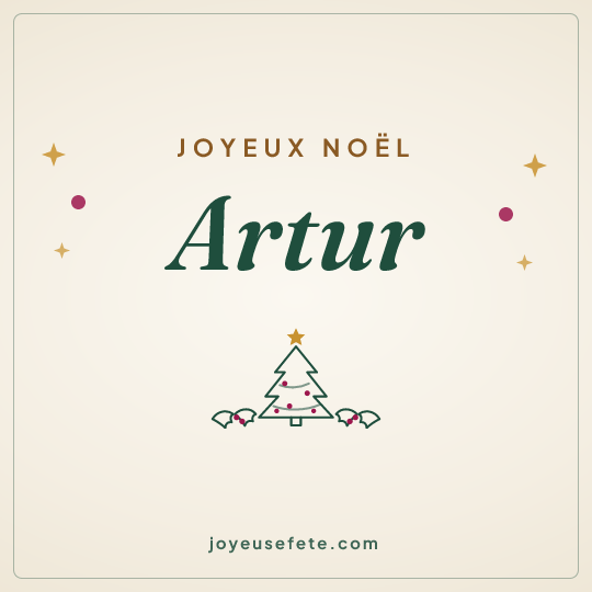 Image carrée « Joyeux Noël Artur » pour WhatsApp