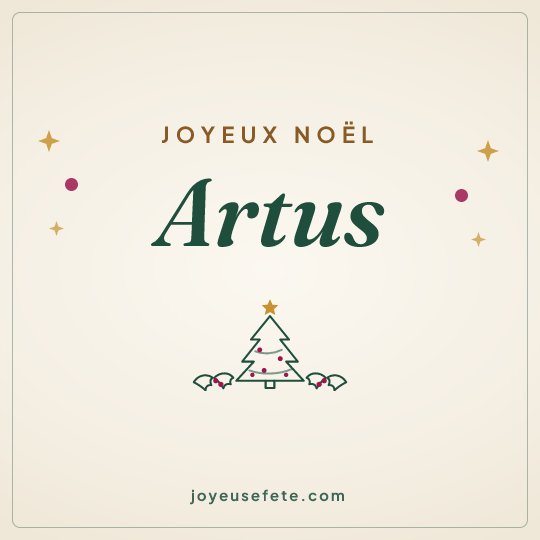 Image carrée « Joyeux Noël Artus » pour WhatsApp