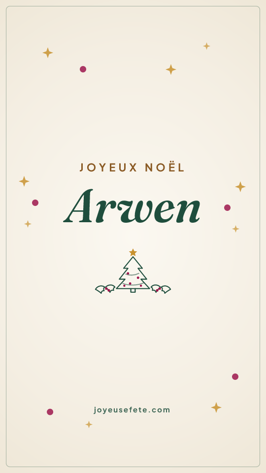 Image « Joyeux Noël Arwen » au format story