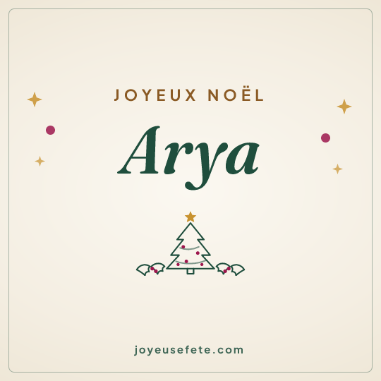 Image carrée « Joyeux Noël Arya » pour WhatsApp