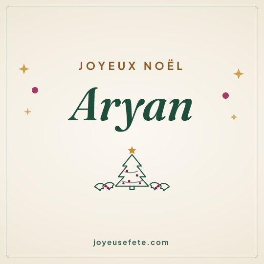 Image carrée « Joyeux Noël Aryan » pour WhatsApp