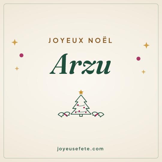 Image carrée « Joyeux Noël Arzu » pour WhatsApp