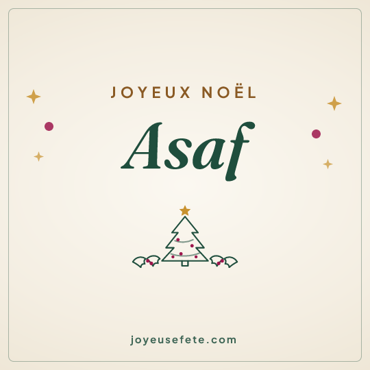 Image carrée « Joyeux Noël Asaf » pour WhatsApp