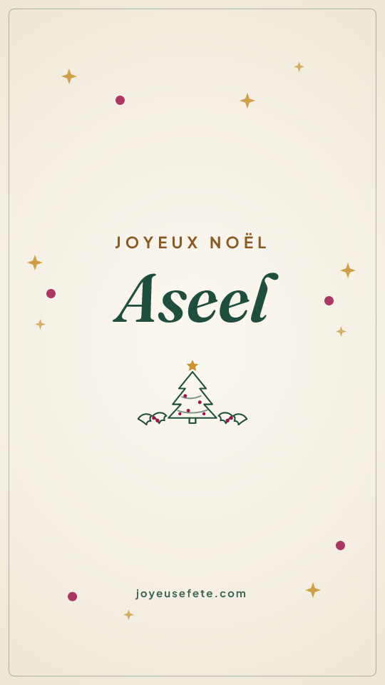 Image « Joyeux Noël Aseel » au format story