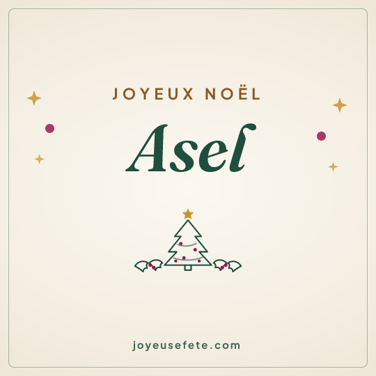 Image carrée « Joyeux Noël Asel » pour WhatsApp