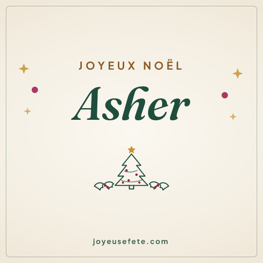 Image carrée « Joyeux Noël Asher » pour WhatsApp