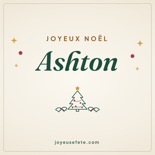 Image carrée « Joyeux Noël Ashton » pour WhatsApp