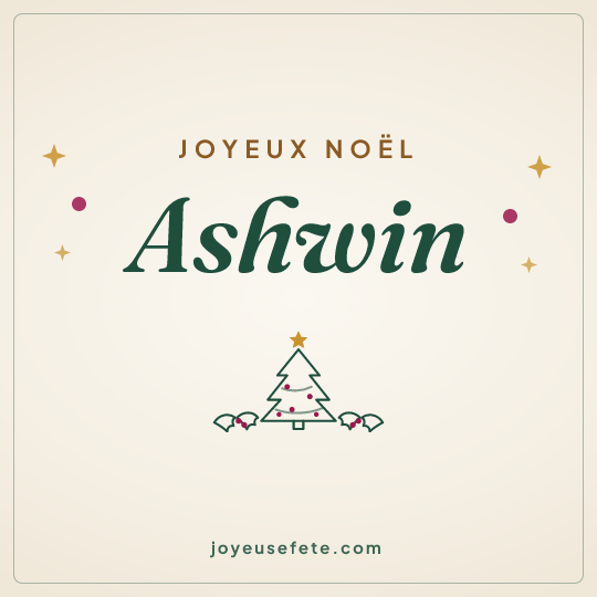 Image carrée « Joyeux Noël Ashwin » pour WhatsApp
