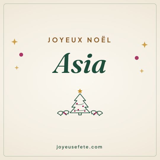 Image carrée « Joyeux Noël Asia » pour WhatsApp