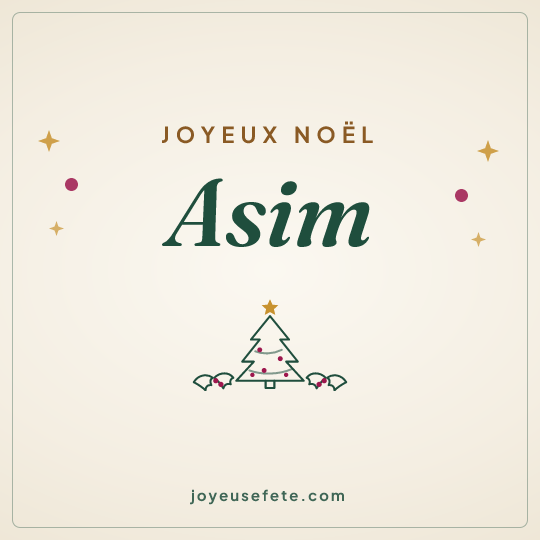 Image carrée « Joyeux Noël Asim » pour WhatsApp