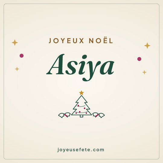 Image carrée « Joyeux Noël Asiya » pour WhatsApp