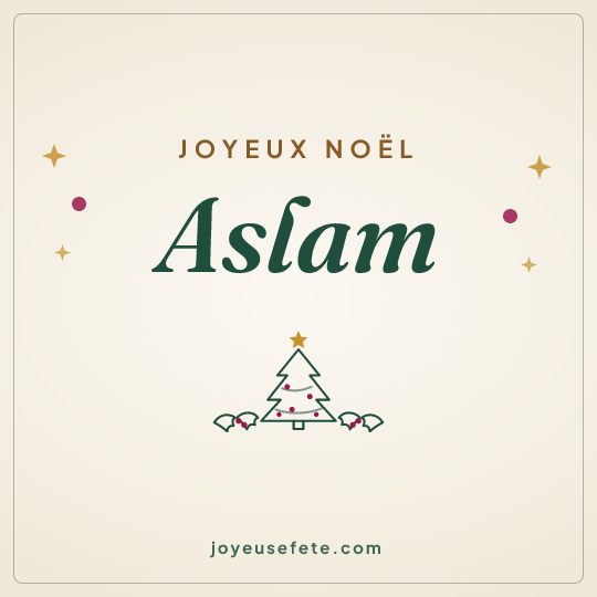 Image carrée « Joyeux Noël Aslam » pour WhatsApp