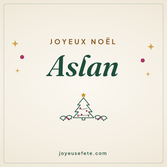 Image carrée « Joyeux Noël Aslan » pour WhatsApp