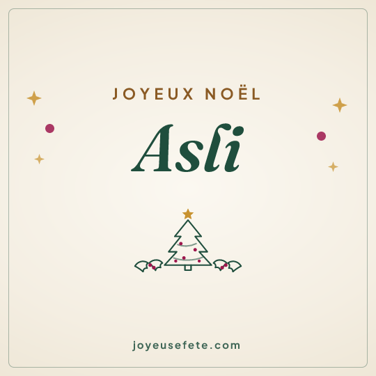 Image carrée « Joyeux Noël Asli » pour WhatsApp