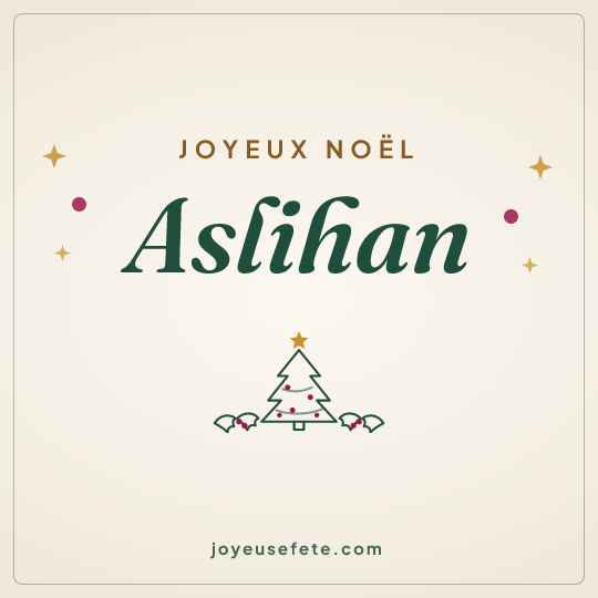 Image carrée « Joyeux Noël Aslihan » pour WhatsApp