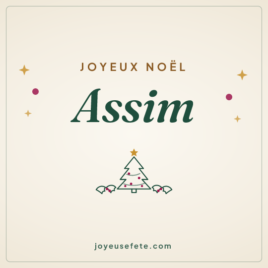 Image carrée « Joyeux Noël Assim » pour WhatsApp