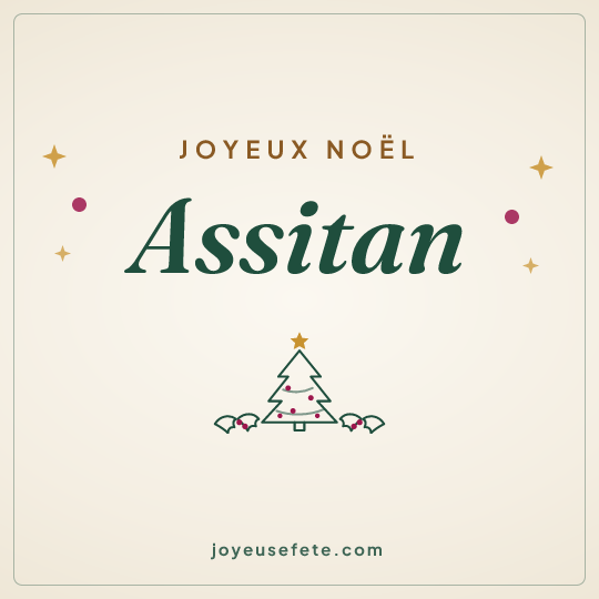 Image carrée « Joyeux Noël Assitan » pour WhatsApp