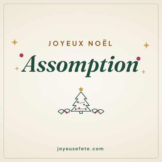Image carrée « Joyeux Noël Assomption » pour WhatsApp