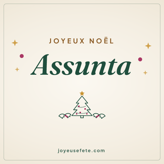 Image carrée « Joyeux Noël Assunta » pour WhatsApp