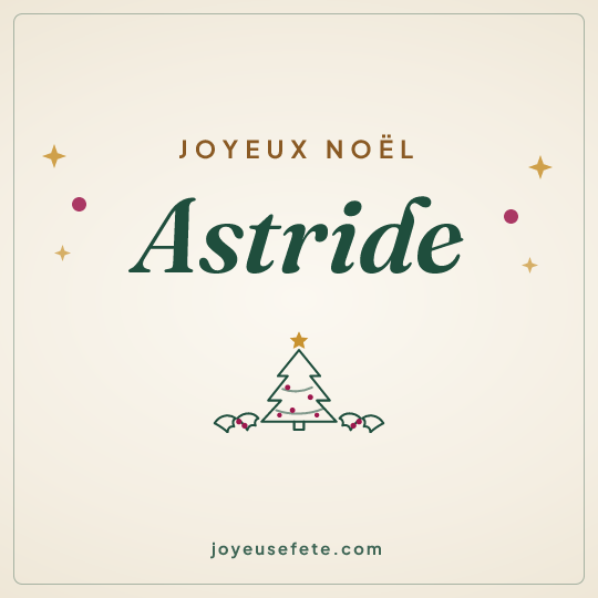 Image carrée « Joyeux Noël Astride » pour WhatsApp