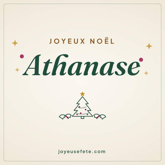 Image carrée « Joyeux Noël Athanase » pour WhatsApp