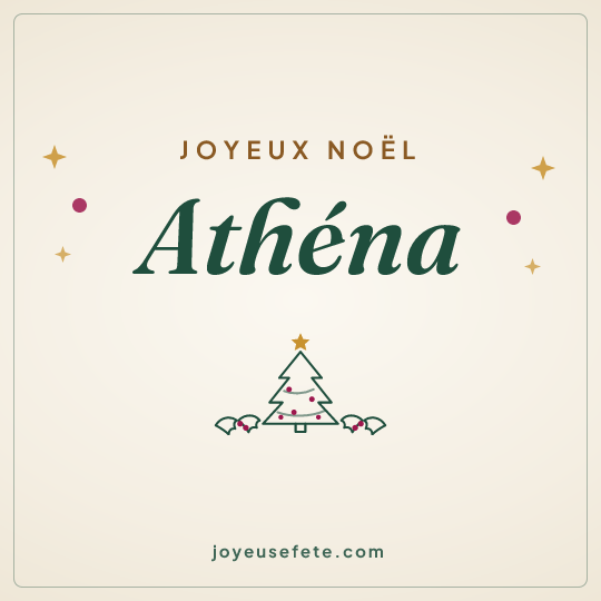 Image carrée « Joyeux Noël Athéna » pour WhatsApp