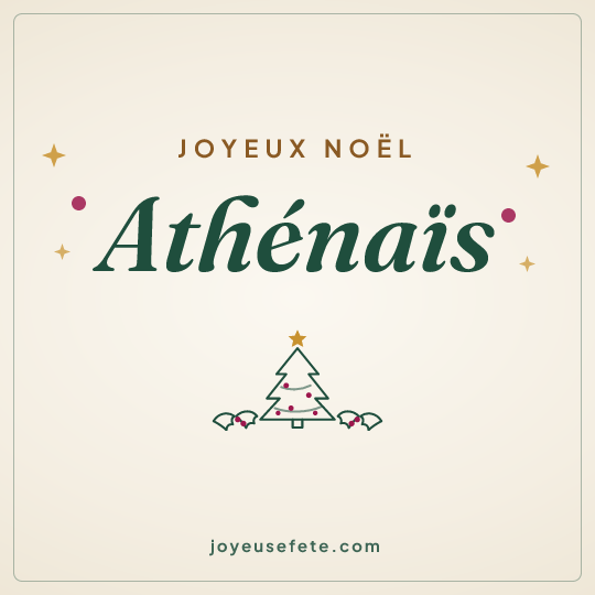 Image carrée « Joyeux Noël Athénaïs » pour WhatsApp