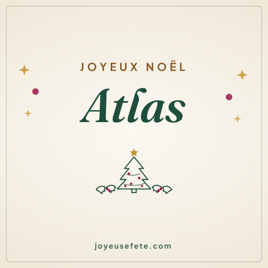 Image carrée « Joyeux Noël Atlas » pour WhatsApp