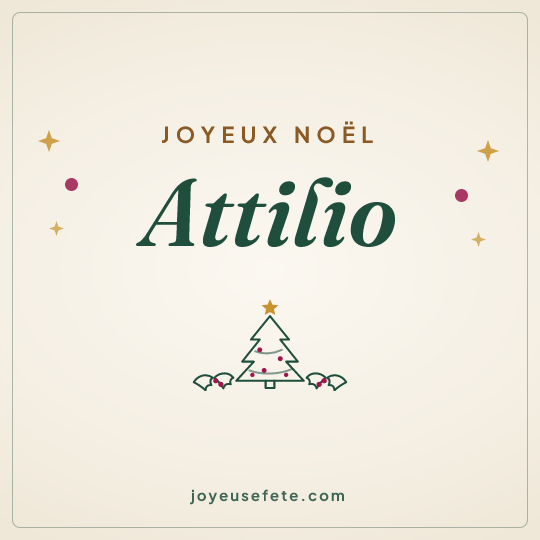 Image carrée « Joyeux Noël Attilio » pour WhatsApp
